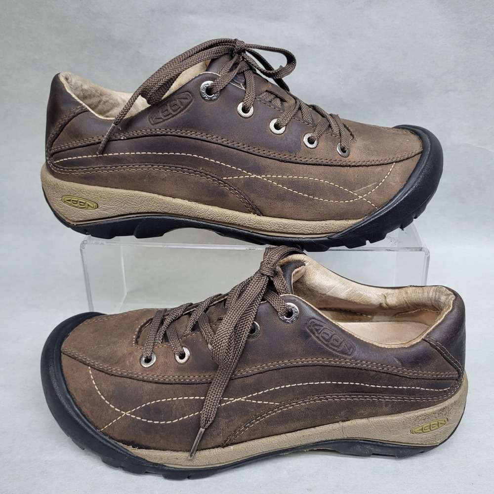 Keen Toyah Women's Sz 7.5 Brown Leather Casual Hiking Lace Up Shoes